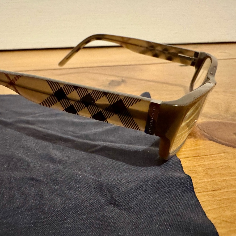 Burberry Rectangular Brown Eyeglasses | Nova Chec… - image 3